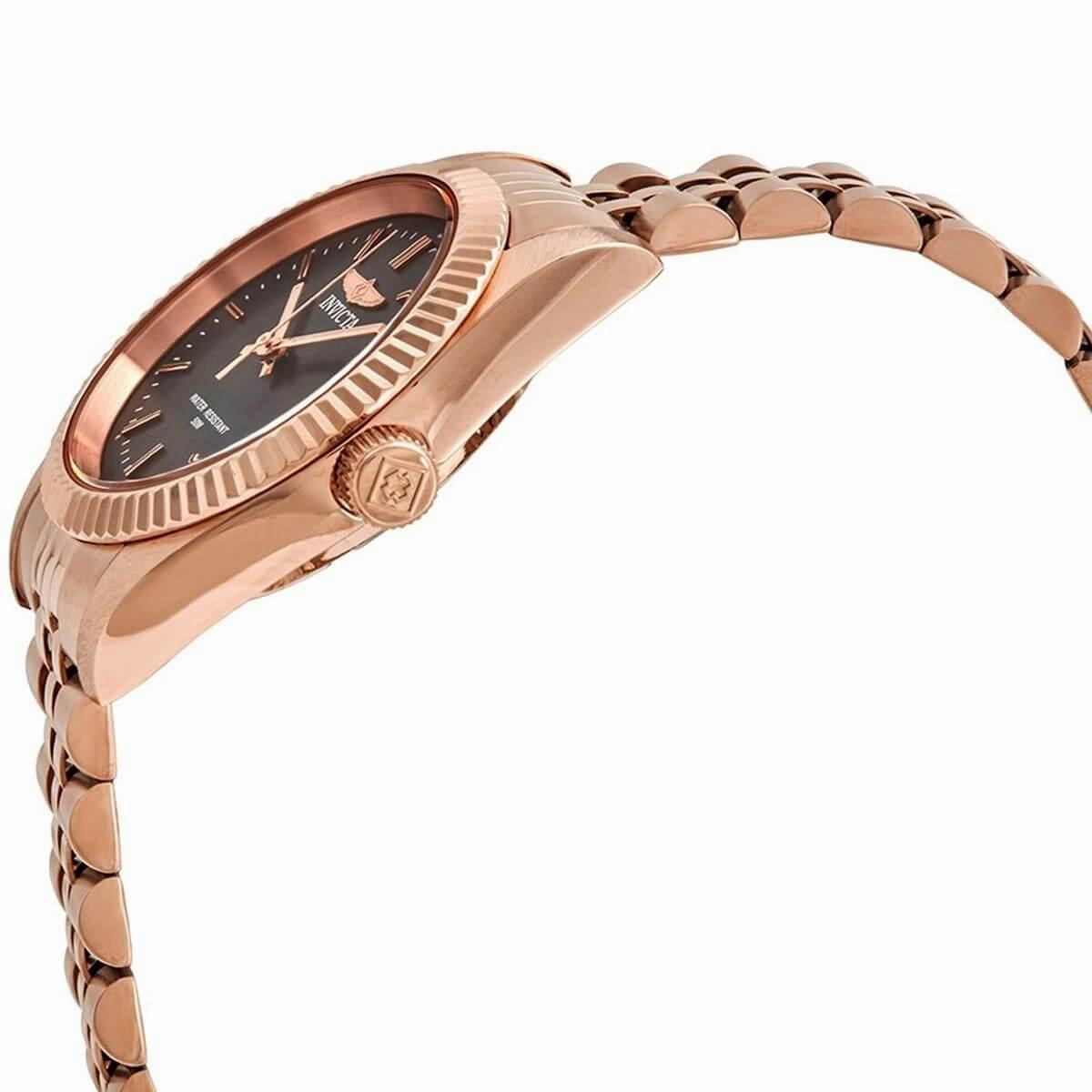 Invicta Women's Quartz Watch - Specialty Black Dial Rose Gold Bracelet | 29412