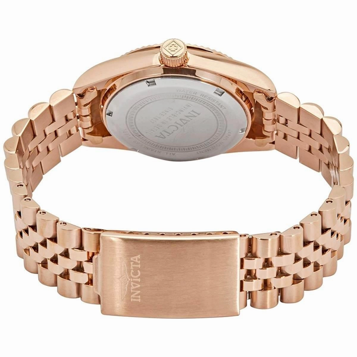 Invicta Women's Quartz Watch - Specialty Black Dial Rose Gold Bracelet | 29412