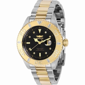 Invicta Women's Swiss Quartz Watch - Pro Diver Black Dial Two Tone Bracelet | 37021