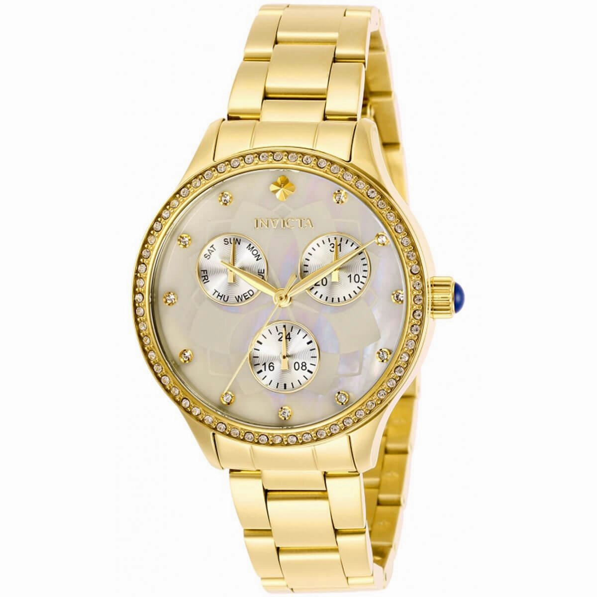 Invicta Women's Watch - Wildflower White Oyster Dial Yellow Gold Bracelet | 29093