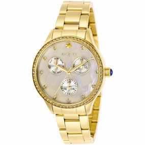 Invicta Women's Watch - Wildflower White Oyster Dial Yellow Gold Bracelet | 29093