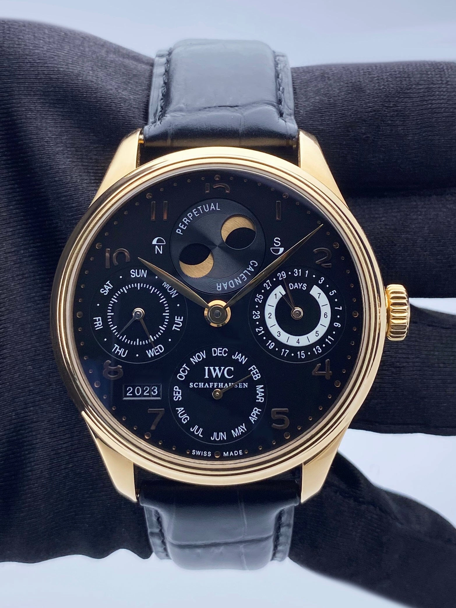 IWC Portuguese IW502103 Perpetual Calendar Black Dial Mens Watch