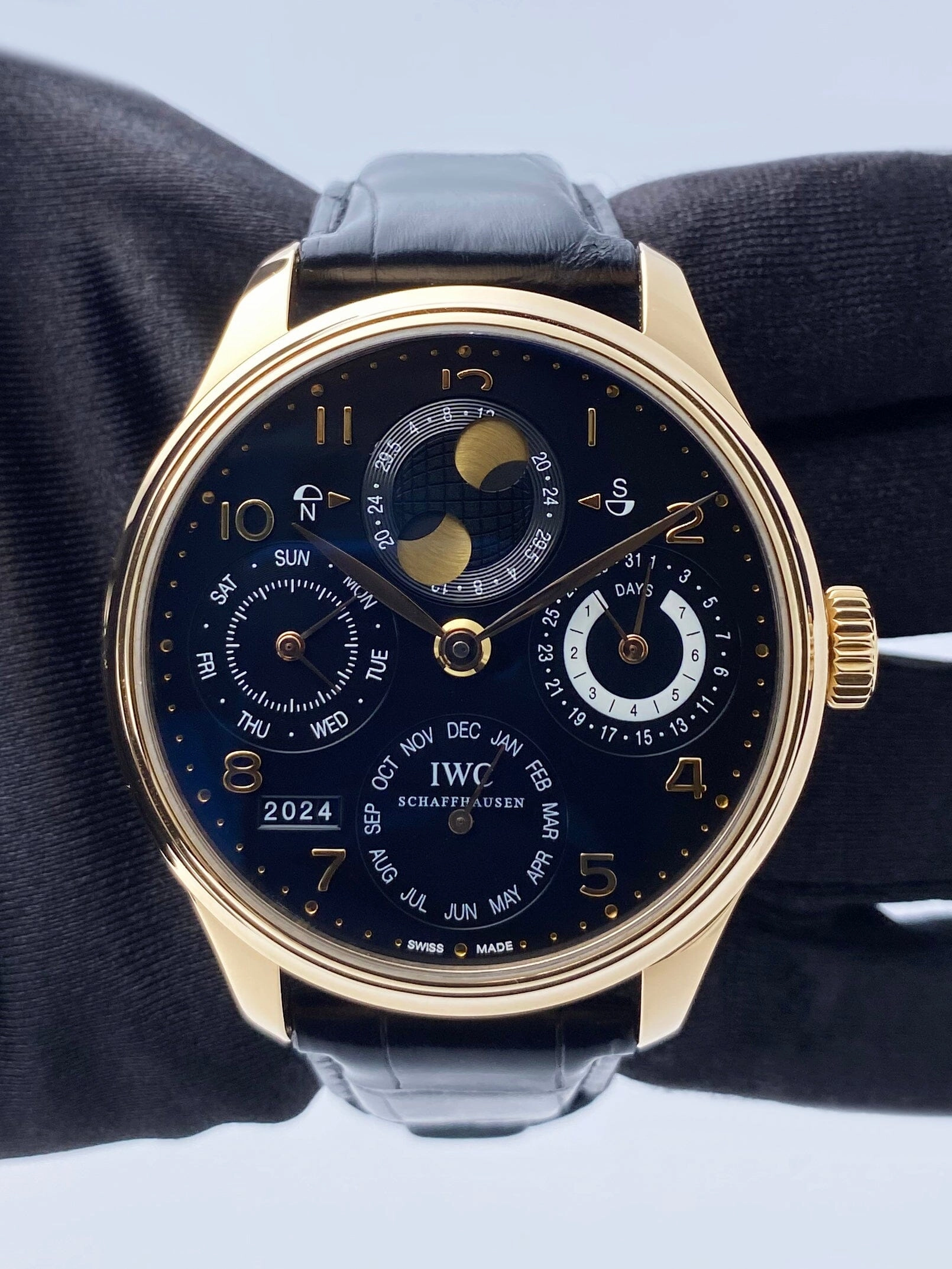 IWC Portuguese IW502119 Perpetual Calendar Black Dial Mens Watch
