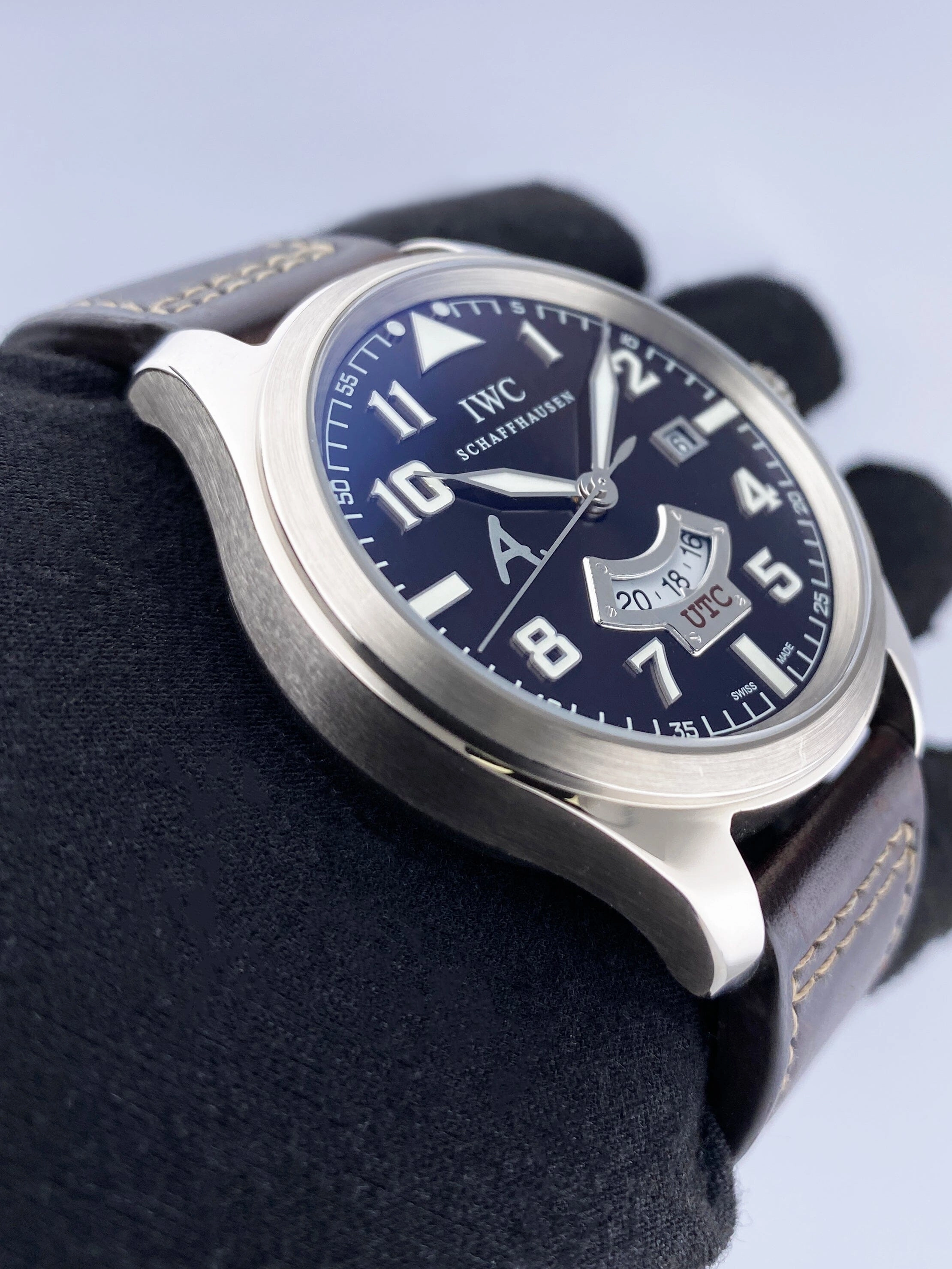 IWC Saint Exupery UTC Pilots IW326102 18k WG Brown Dial Mens Watch Box Papers