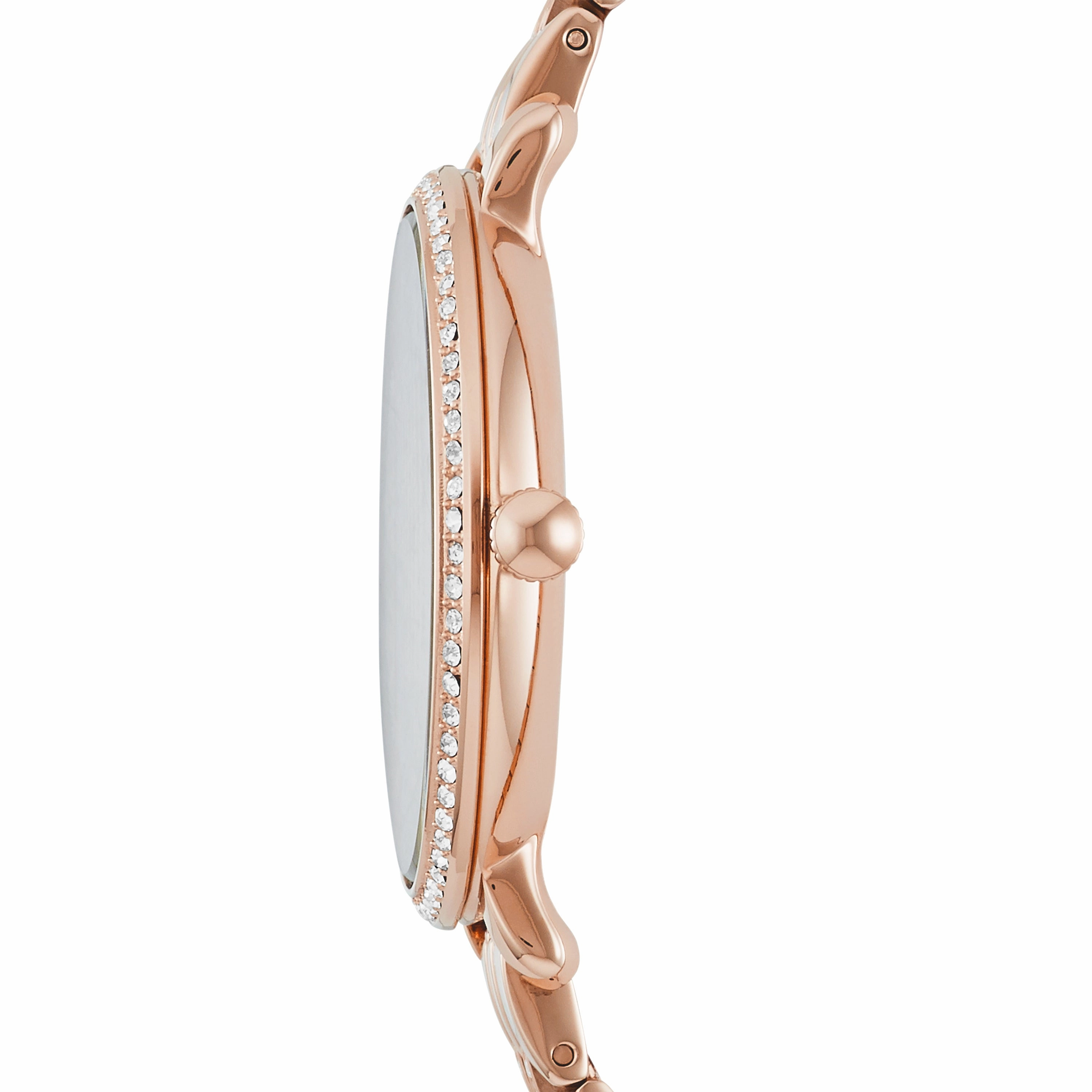 Jacqueline Rose-Tone Stainless Steel Watch