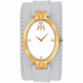 Jivago Women's Watch - Good luck Quartz Silver Dial White Leather Strap | JV1837