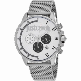 Just Cavalli Men's Watch - Sport Quartz White Dial Silver Bracelet | JC1G063M0255