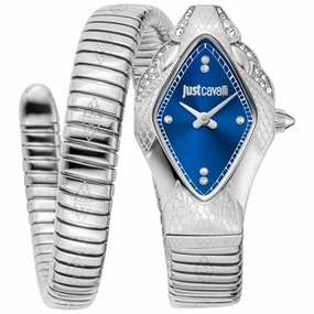 Just Cavalli Women's Watch - Ferocious Blue Dial Silver Steel Bracelet | JC1L306M0015