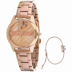 Just Cavalli Women's Watch - Logo Quartz Rose Gold Tone Dial Bracelet | JC1L099M0075