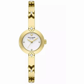Kate Spade Women's Watch - Monroe White Dial Yellow Gold Crystal Bracelet | KSW1851