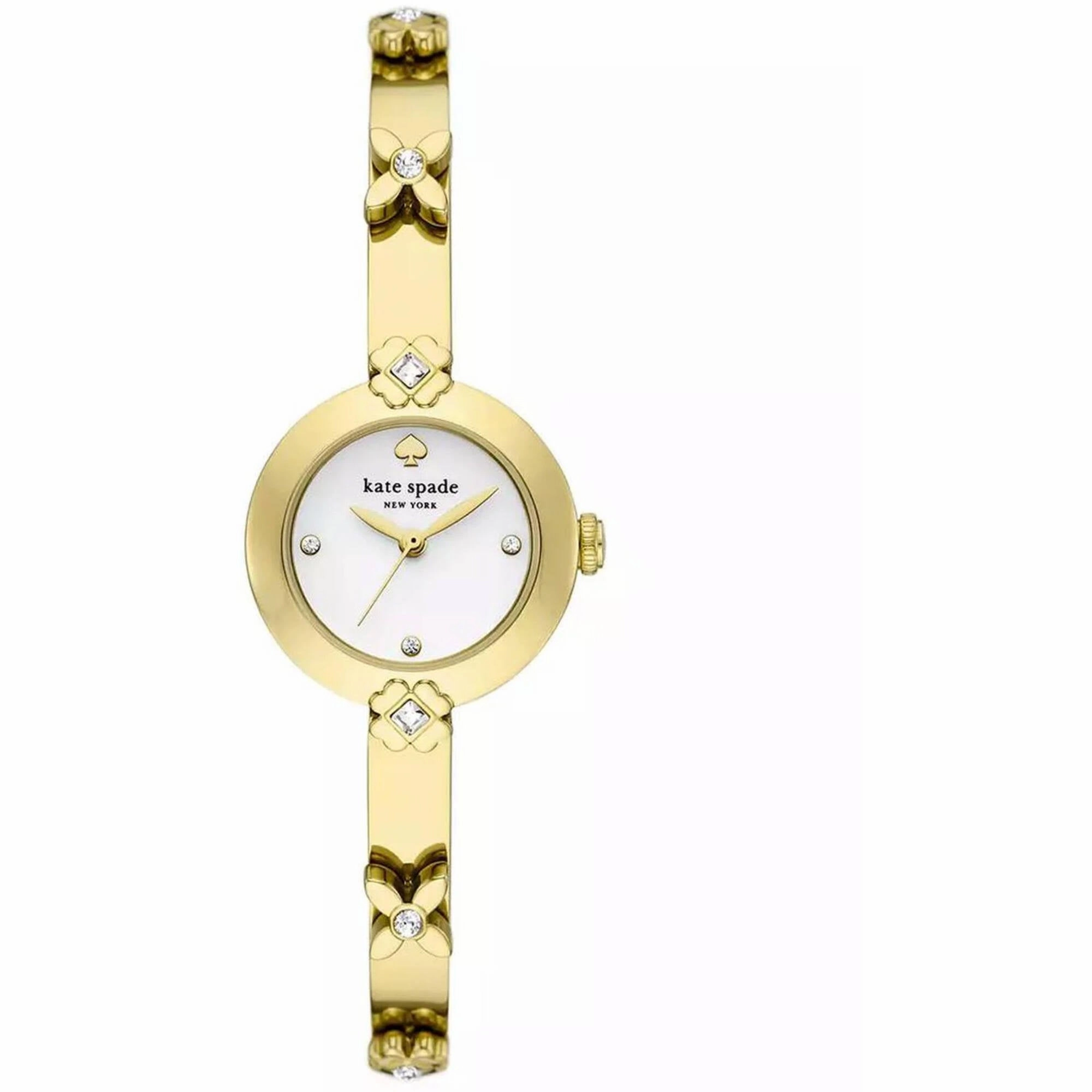 Kate Spade Women's Watch - Monroe White Dial Yellow Gold Crystal Bracelet | KSW1851
