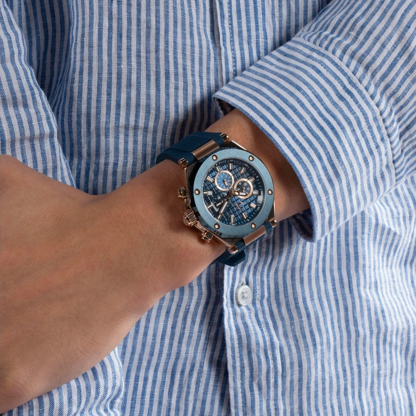 Legacy Men Quartz Blue Dial Chronograph Silicone Watch Z18006G7MF