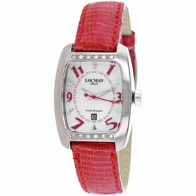 Locman Women's Watch - Classic Steel Case White Dial Red Leather Strap | 483F0MWF