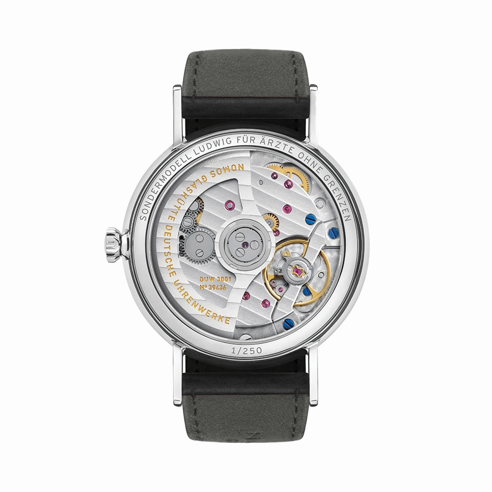 Ludwig Neomatik fr rzte Ohne Grenzen 36.4mm - White on Leather Strap