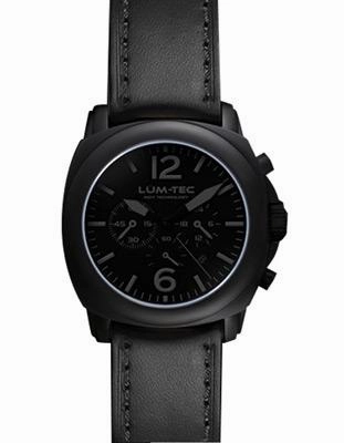 Lum-Tec Mens M-Series Quartz Chrono - Matte Black Dial Phantom Tinted - 44mm