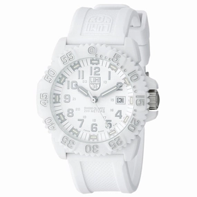 Luminox 3057.WO Men's Navy Seal Colormark White Dial White Silicone Strap Dive Watch