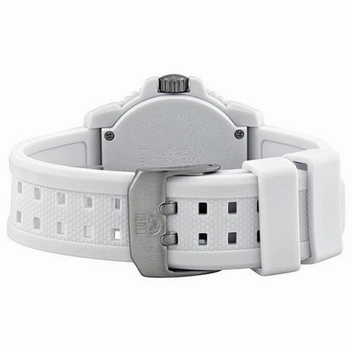 Luminox 3057.WO Men's Navy Seal Colormark White Dial White Silicone Strap Dive Watch