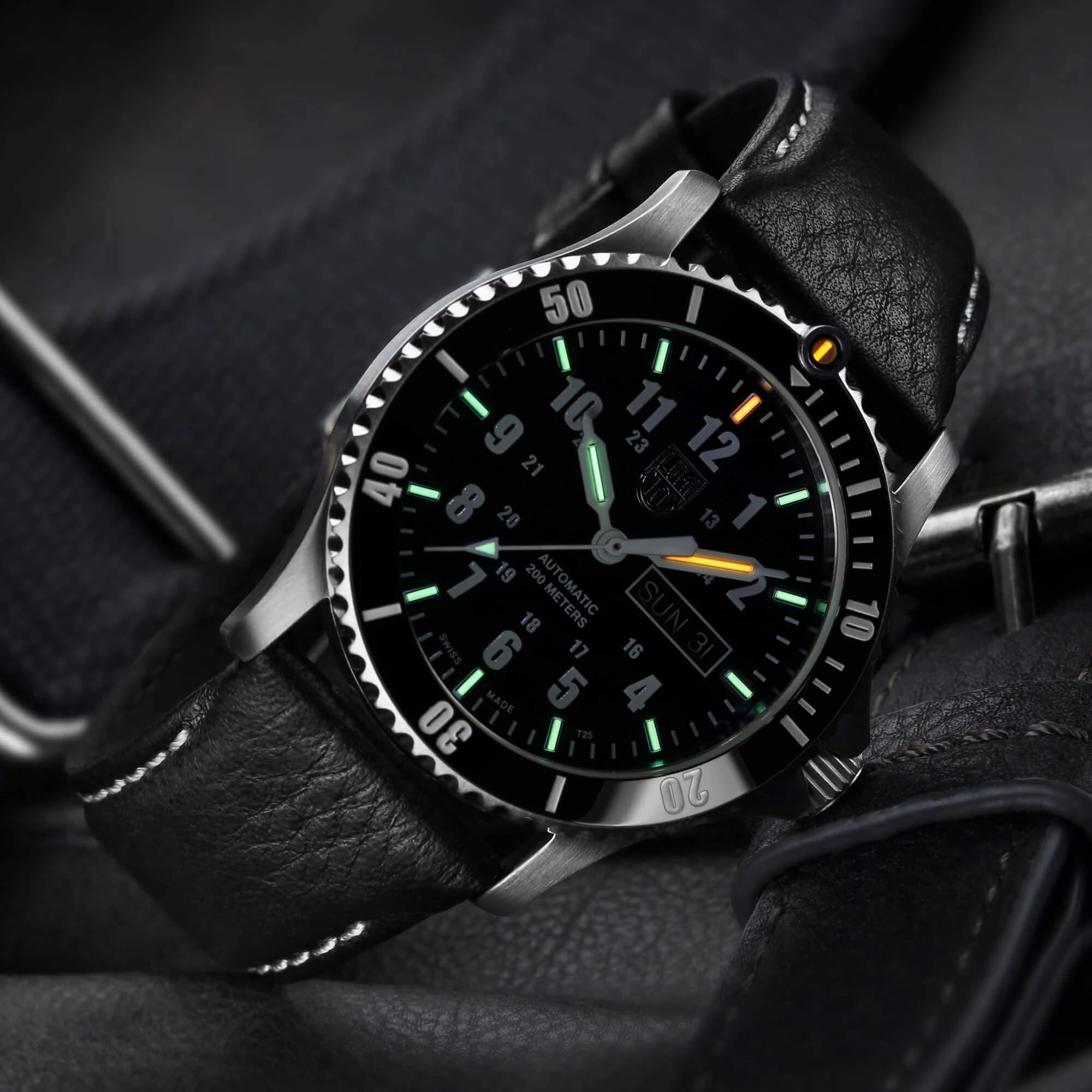Luminox Men's Automatic Sport Timer Black Dial Leather Strap | XS.0921