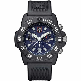 Luminox Men's Chronograph Watch - Navy Seal Blue Dial Black Rubber Strap | 3583