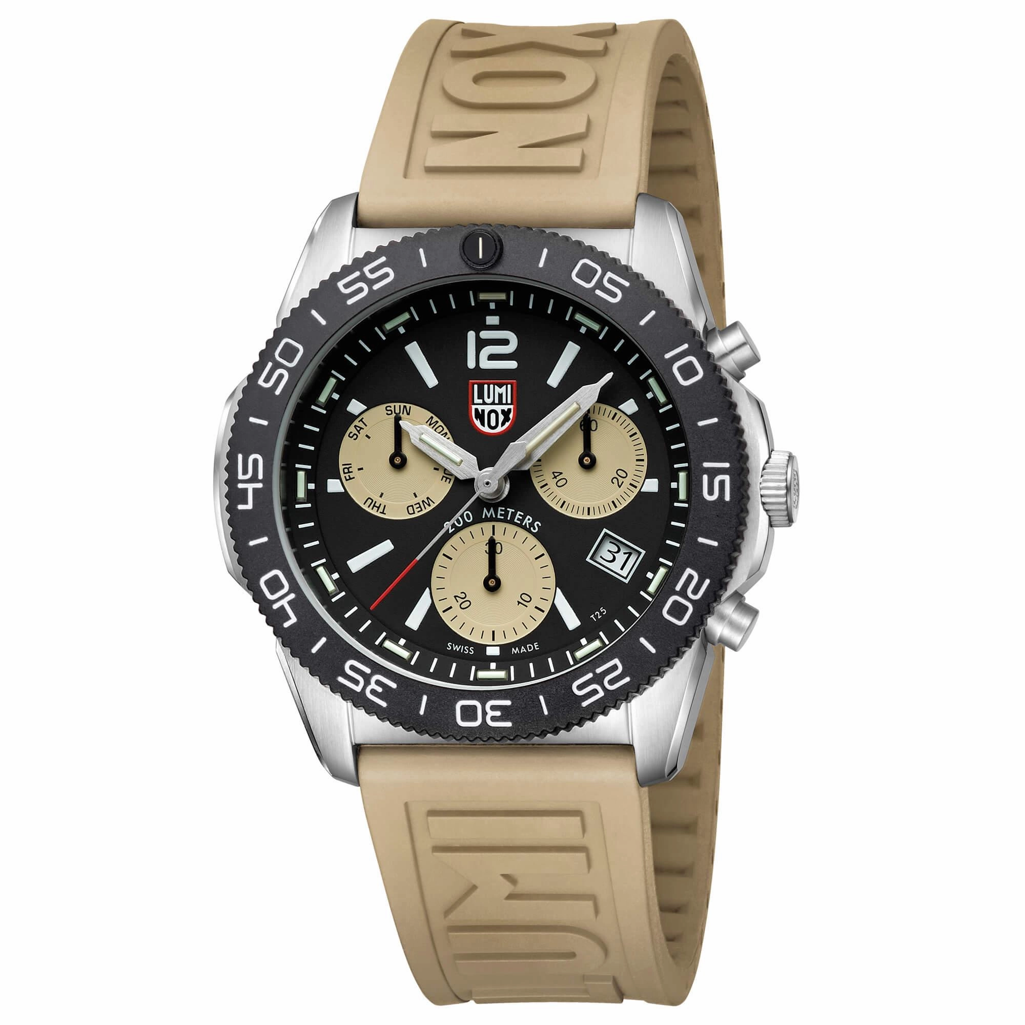 Luminox Men's Chronograph Watch - Pacific Diver Black and Sand Dial Strap | XS.3150