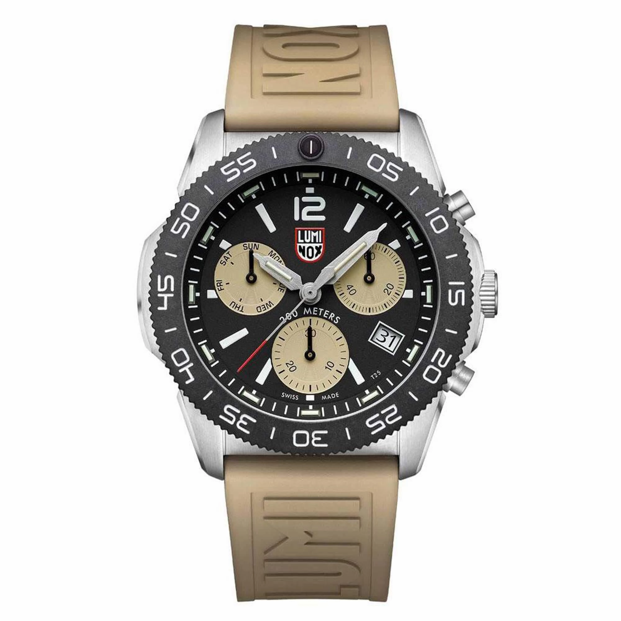 Luminox Men's Chronograph Watch - Pacific Diver Black and Sand Dial Strap | XS.3150