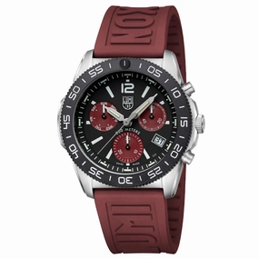 Luminox Men's Chronograph Watch - Pacific Diver Black/Crimson Dial Strap | XS.3155.1