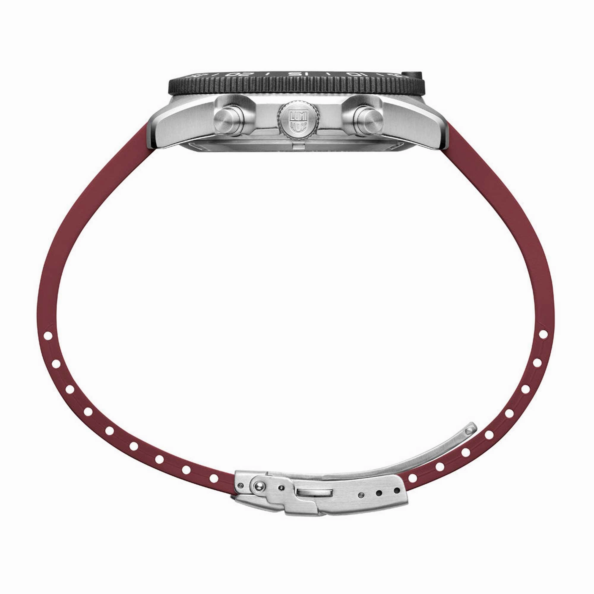 Luminox Men's Chronograph Watch - Pacific Diver Black/Crimson Dial Strap | XS.3155.1