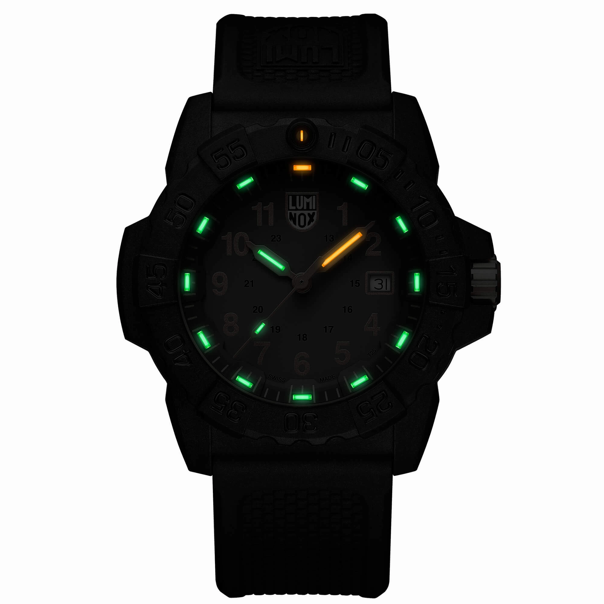 Luminox Men's Quartz Watch - Navy Seal Black Dial Rubber Strap | 3508.Gold