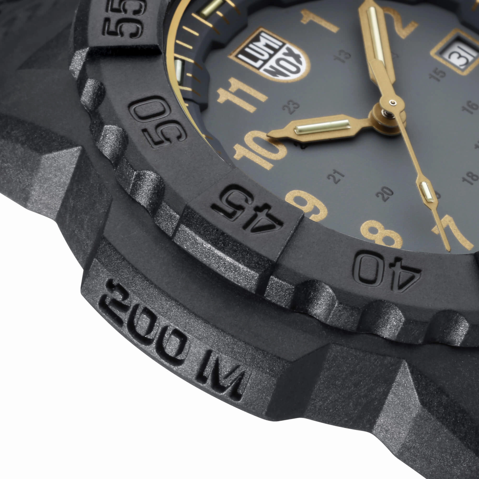 Luminox Men's Quartz Watch - Navy Seal Black Dial Rubber Strap | 3508.Gold