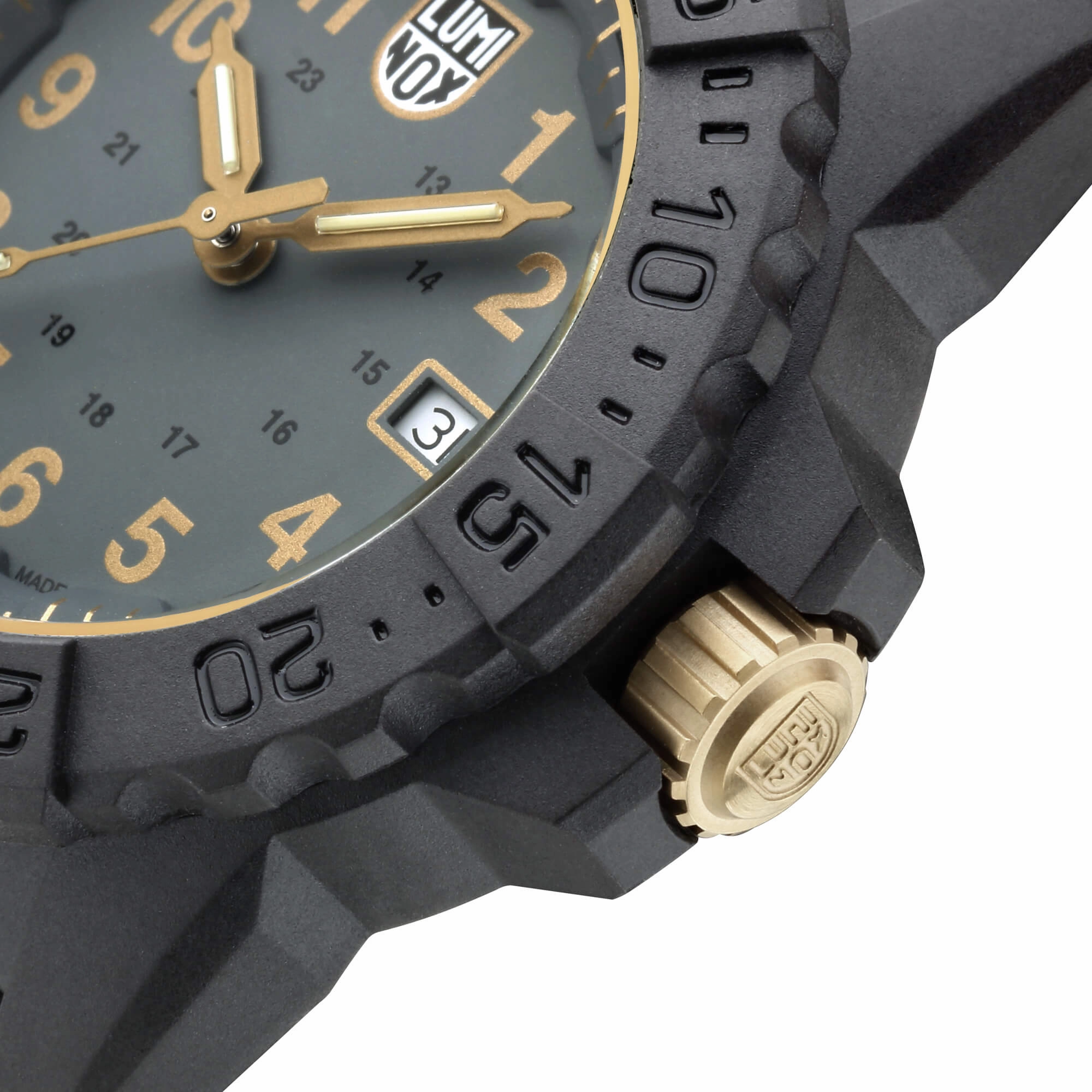 Luminox Men's Quartz Watch - Navy Seal Black Dial Rubber Strap | 3508.Gold
