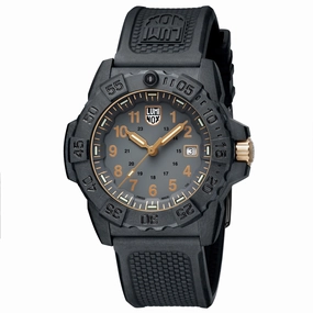 Luminox Men's Quartz Watch - Navy Seal Black Dial Rubber Strap | 3508.Gold