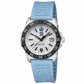 Luminox Men's Quartz Watch - Pacific Diver Ripple Coastal Blue Rubber Strap | 3124.M