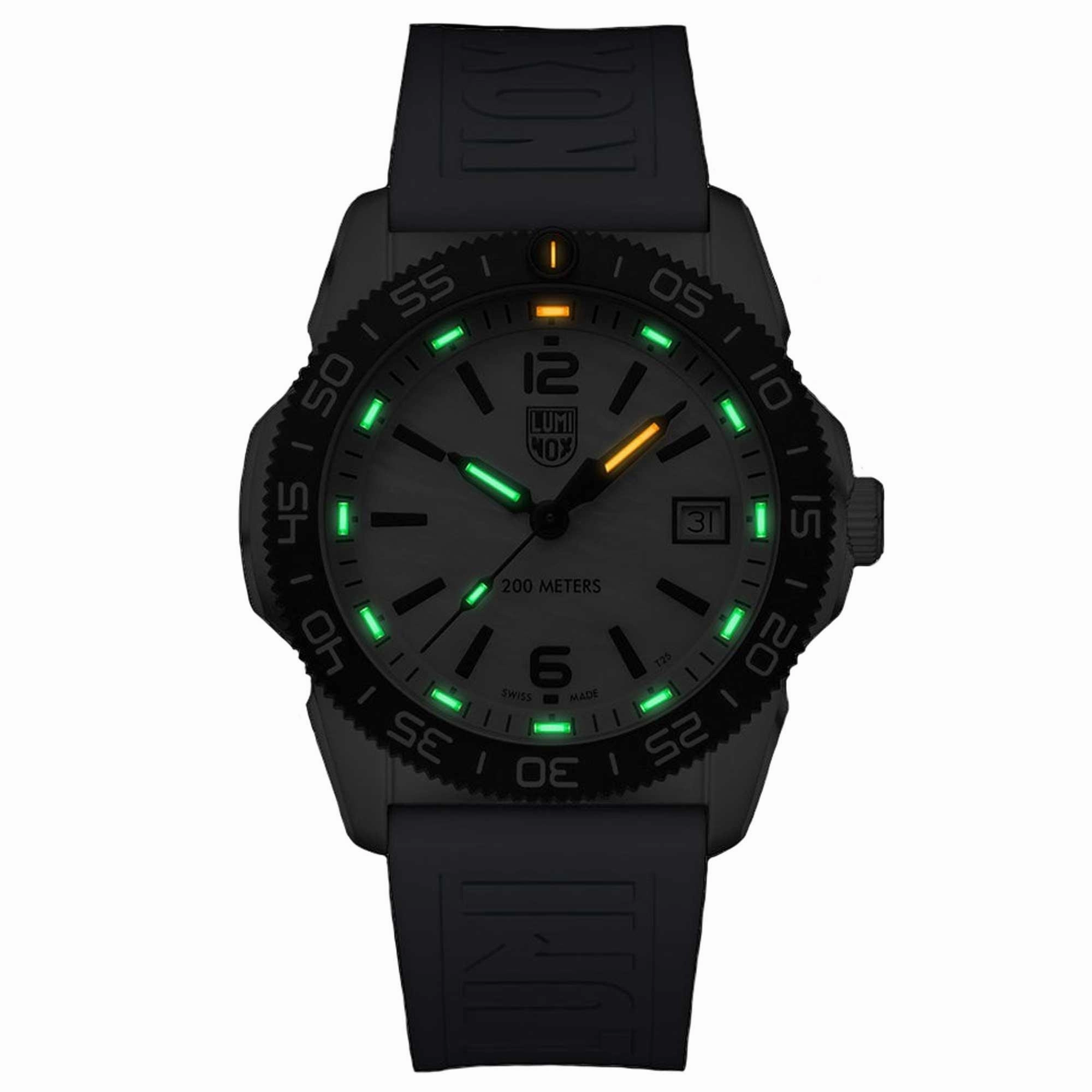 Luminox Men's Quartz Watch - Pacific Diver Ripple Coastal Blue Rubber Strap | 3124.M