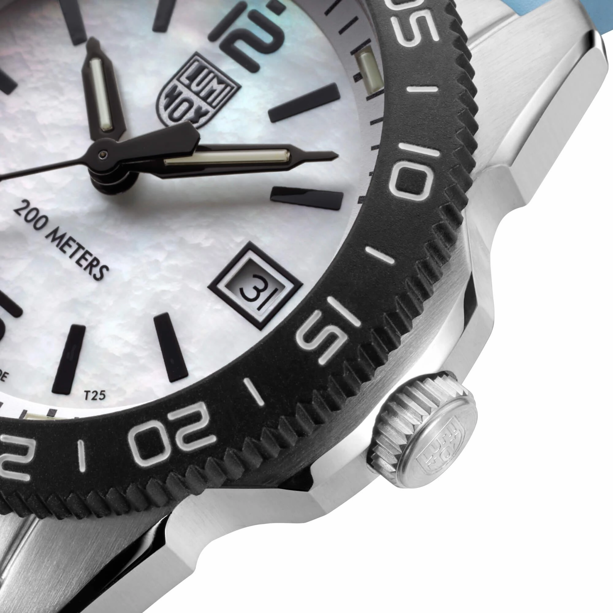 Luminox Men's Quartz Watch - Pacific Diver Ripple Coastal Blue Rubber Strap | 3124.M