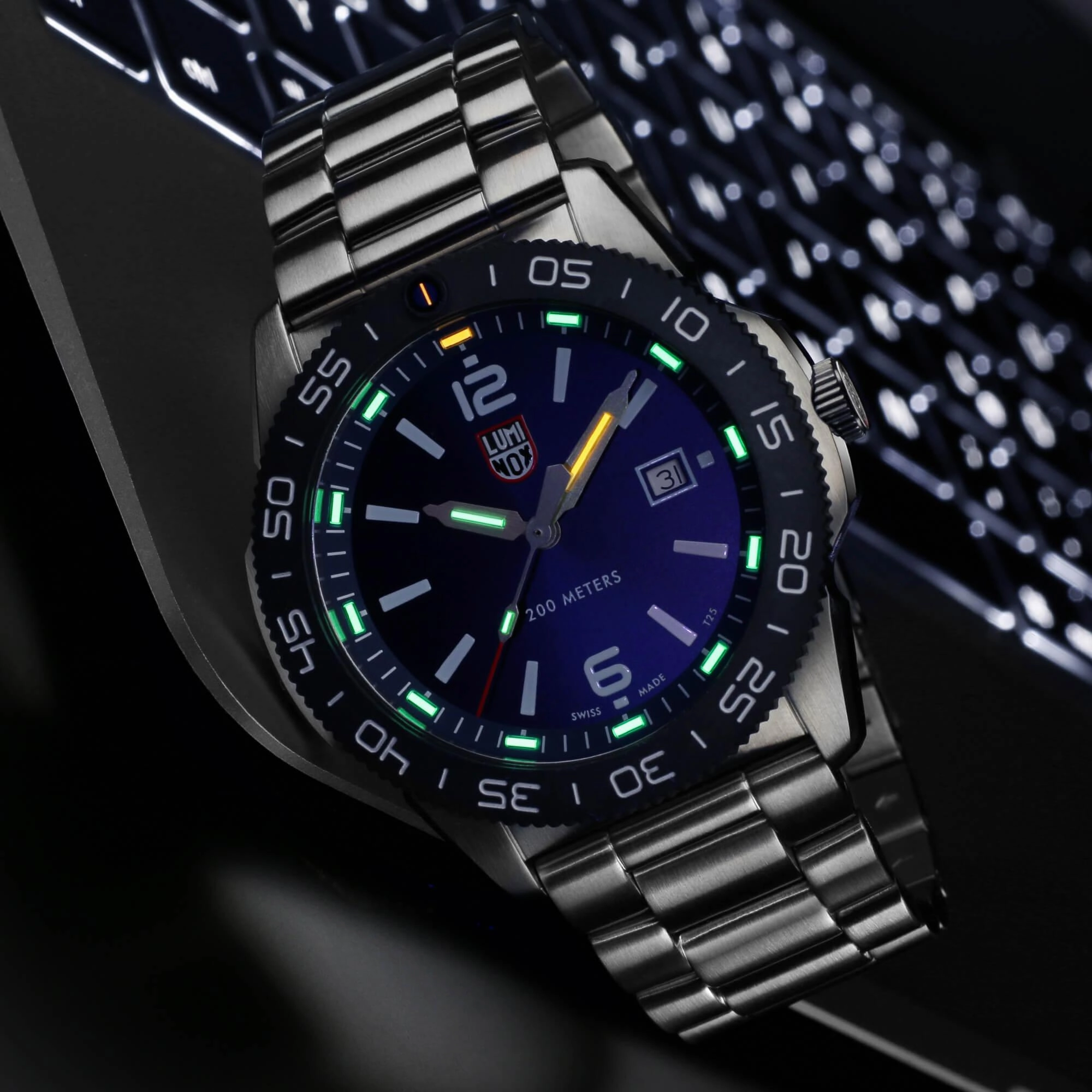 Luminox Men's Quartz Watch - Pacific Diver Rotating Bezel Blue Dial Bracelet | 3123