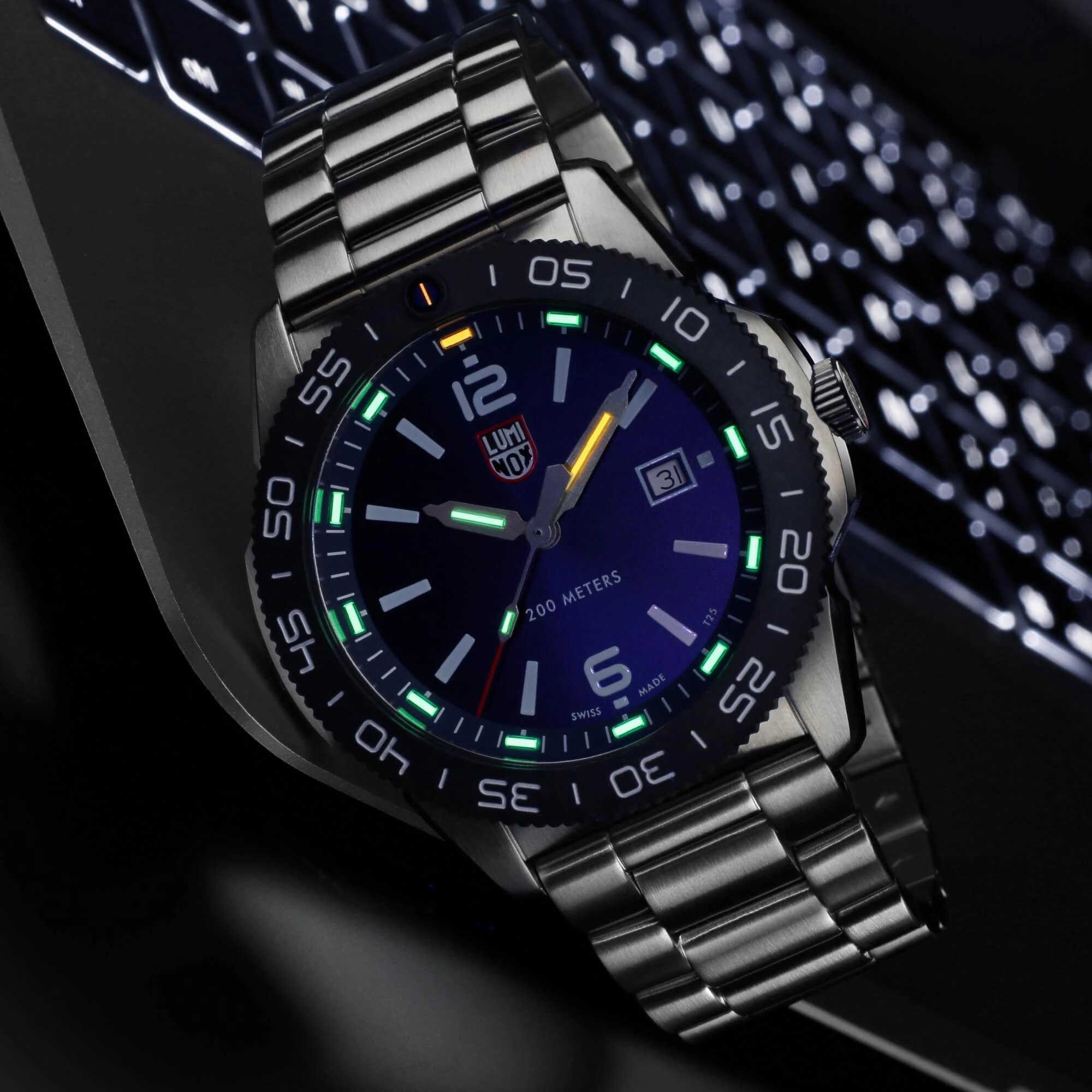 Luminox Men's Quartz Watch - Pacific Diver Rotating Bezel Blue Dial Bracelet | 3123