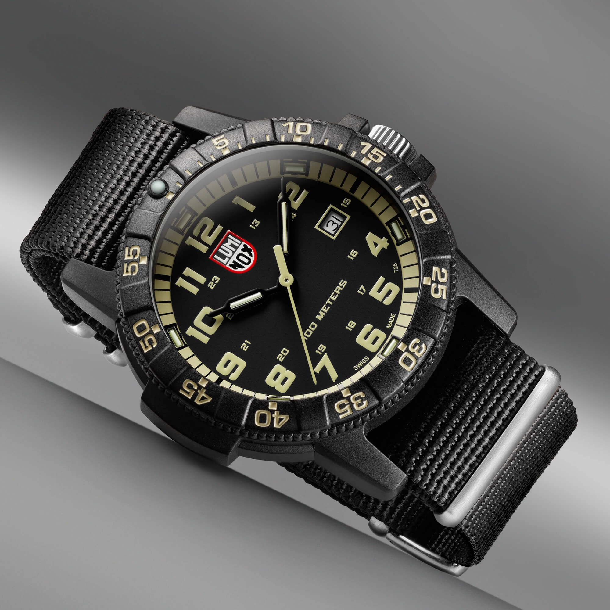Luminox Men's Quartz Watch - Sea Turtle Giant 0320 Series Black Nylon Strap | 0333