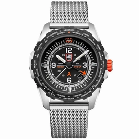 Luminox Men's Swiss Quartz Watch - Bear Grylls Survival Air GMT Silver Bracelet | 3762