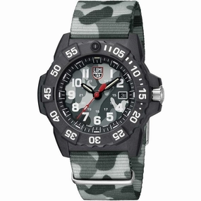 Luminox Men's Swiss Quartz Watch - Navy Seal Gray Camouflage Nylon Strap | 3507.PH.L