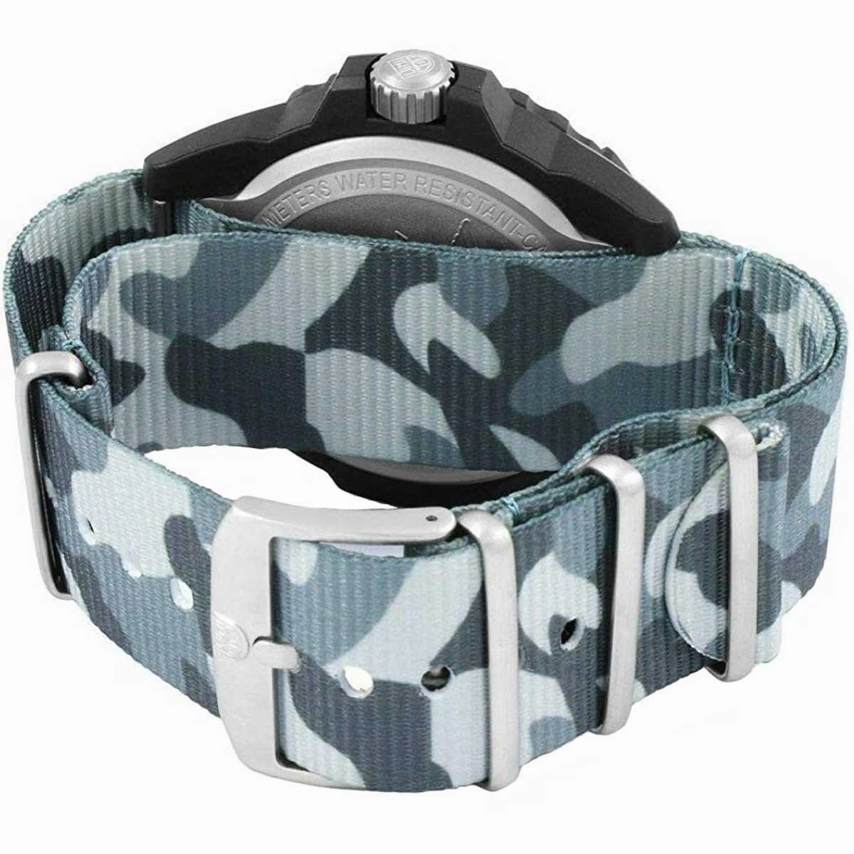 Luminox Men's Swiss Quartz Watch - Navy Seal Gray Camouflage Nylon Strap | 3507.PH.L