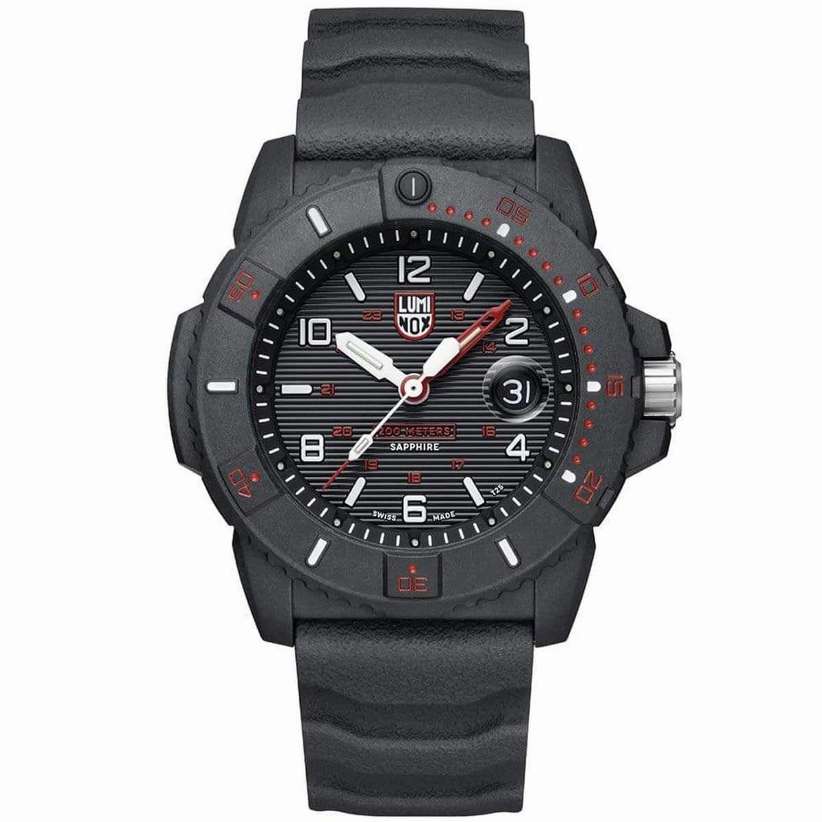 Luminox Men's Swiss Quartz Watch - Navy Seal Rotating Bezel Black Dial Strap | 3615