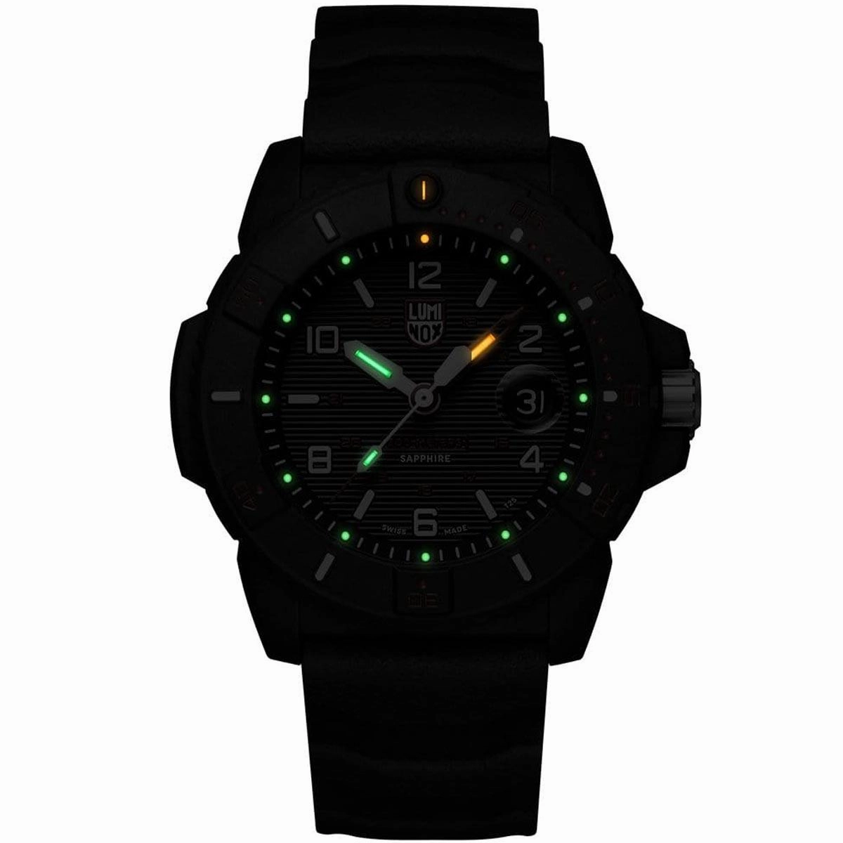 Luminox Men's Swiss Quartz Watch - Navy Seal Rotating Bezel Black Dial Strap | 3615