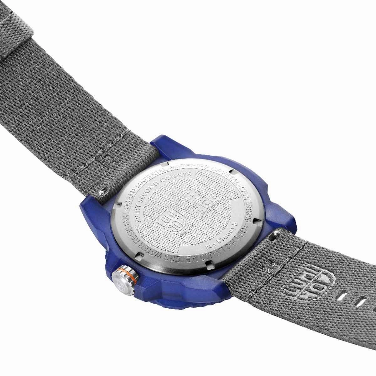 Luminox Men's Swiss Quartz Watch - Tide Eco Grey Dial Textile Strap Dive | 8902.ECO