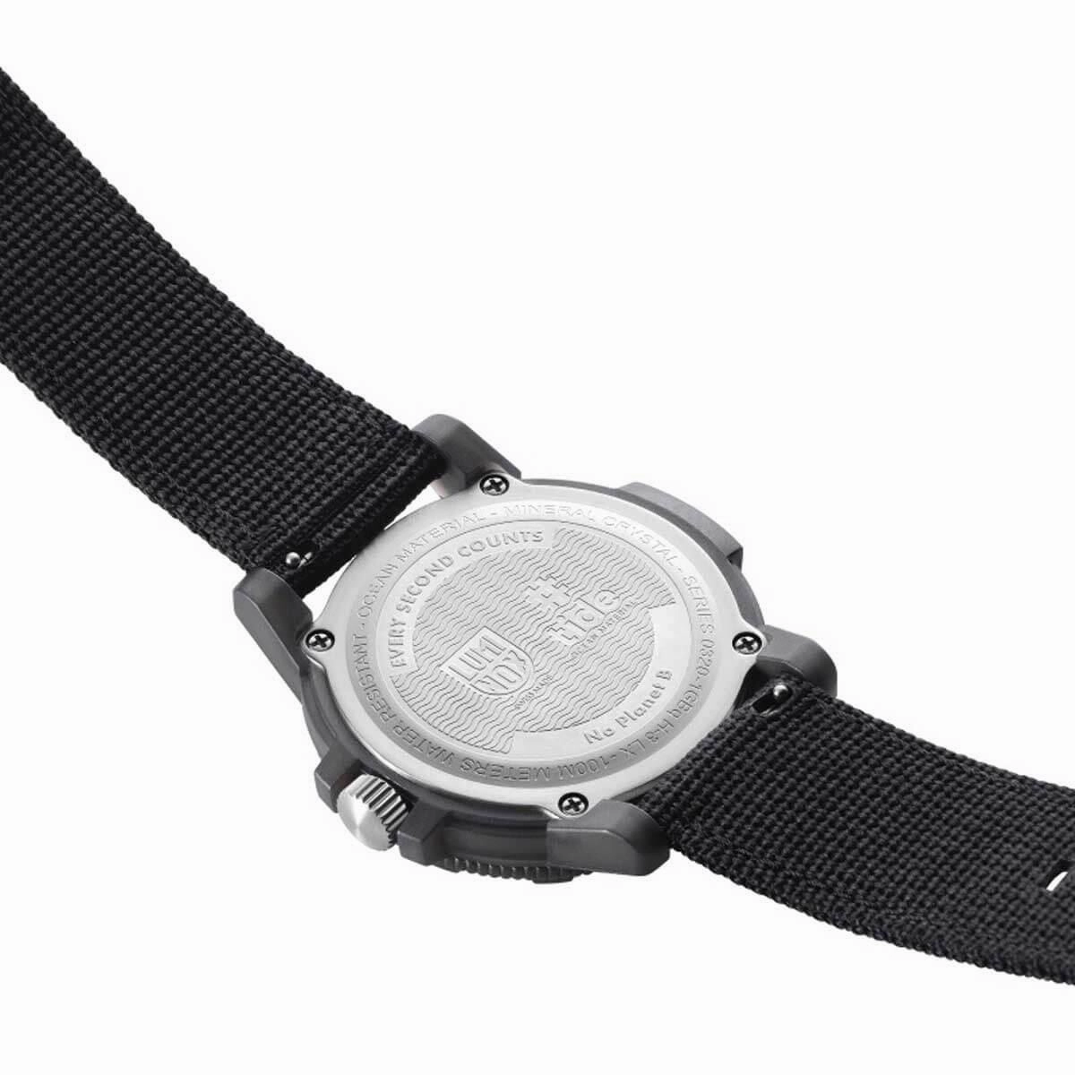Luminox Men's Swiss Quartz Watch - Tide Eco Rotating Bezel Black Dial Strap | 0321.ECO
