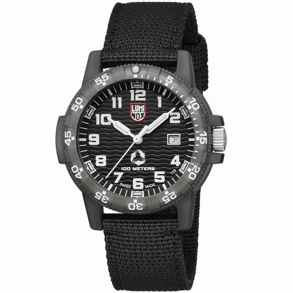 Luminox Men's Swiss Quartz Watch - Tide Eco Rotating Bezel Black Dial Strap | 0321.ECO
