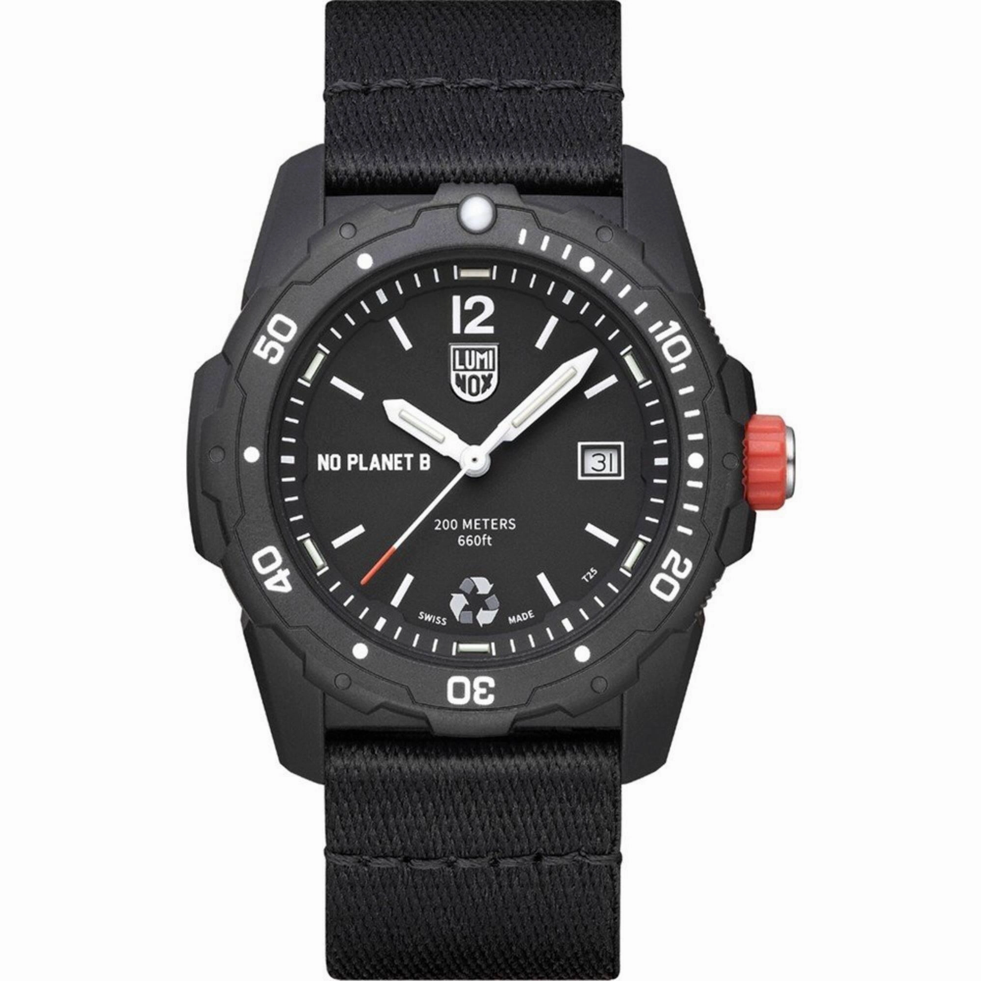 Luminox Men's Watch - Bear Grylls No Planet B Quartz Black Dial Strap | XB.3722.ECO