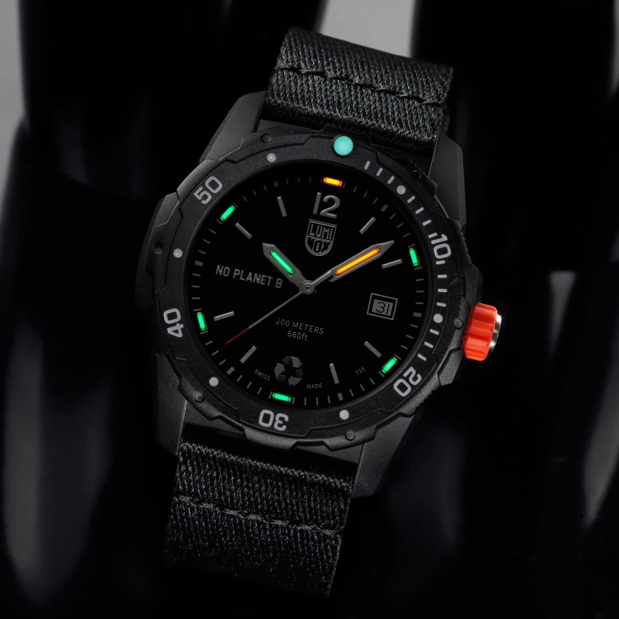 Luminox Men's Watch - Bear Grylls No Planet B Quartz Black Dial Strap | XB.3722.ECO