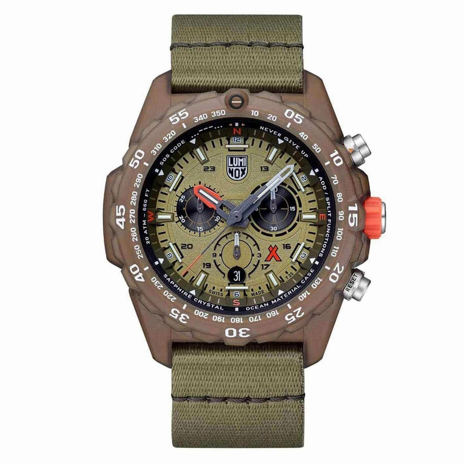Luminox Men's Watch - Bear Grylls Swiss Quartz Chronograph Green Strap | XB.3757.ECO