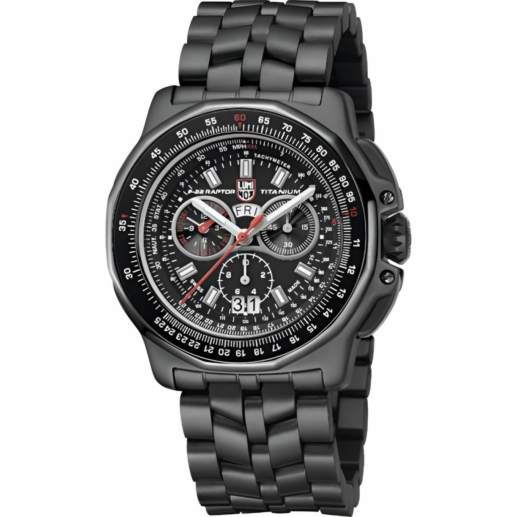 Luminox Men's Watch - F-22 Raptor Black Dial Titanium Bracelet Day-Date | XA.9272