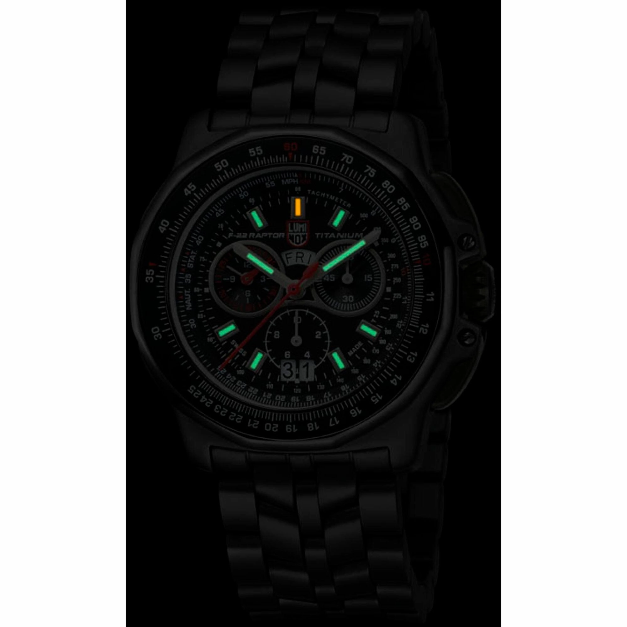 Luminox Men's Watch - F-22 Raptor Black Dial Titanium Bracelet Day-Date | XA.9272